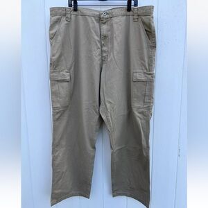 Wrangler Hero Pants Mens 42x30 Tan Cargo Pockets Straight Leg Full Seat NWT